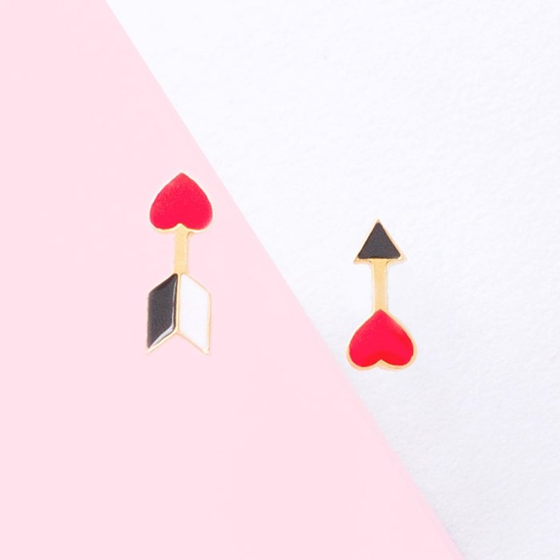 红心皇后的魔杖 手作耳环 - 耳环/耳夹 - 其他金属 红色