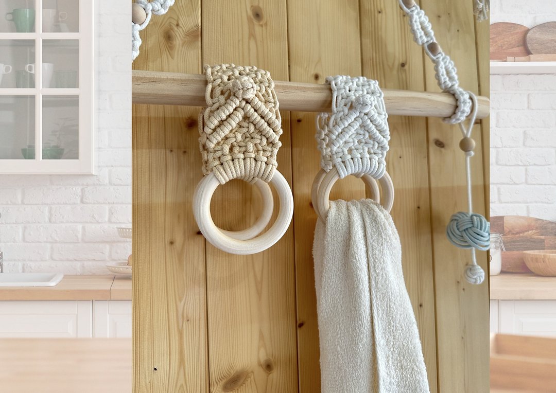Macrame 手作编织毛巾架 材料包 附教学影片 - 编织/刺绣/羊毛毡/裁缝 - 棉 