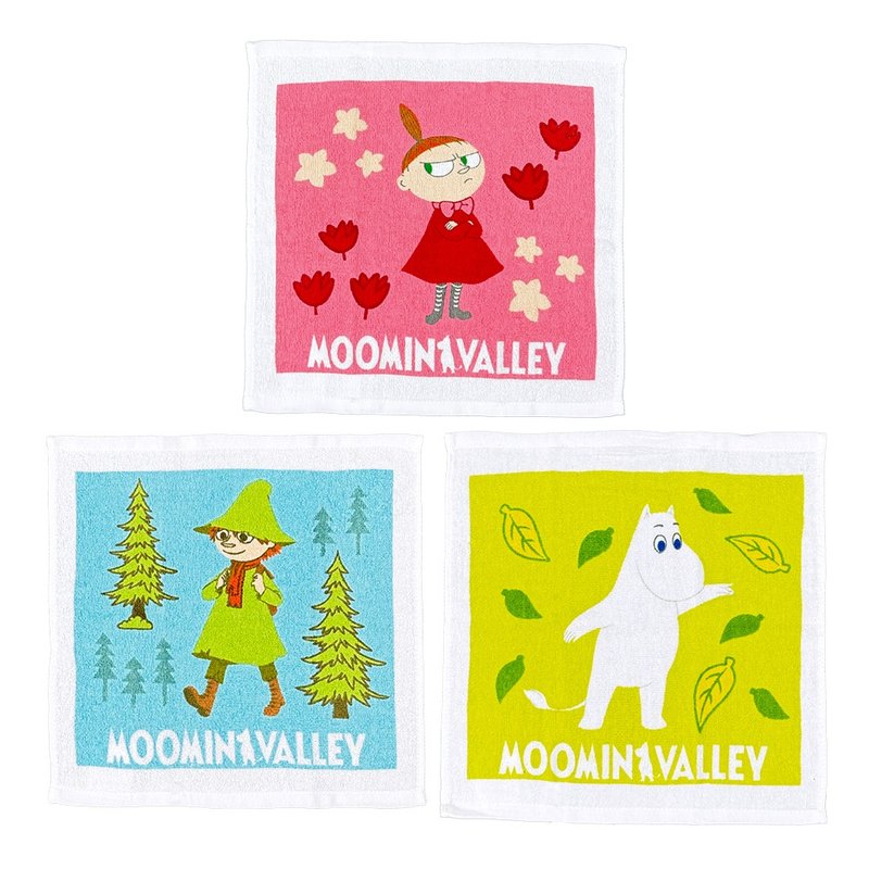 日本丸真 Moomin 纯棉洗脸巾三入组 经典角色 - 毛巾浴巾 - 棉．麻 