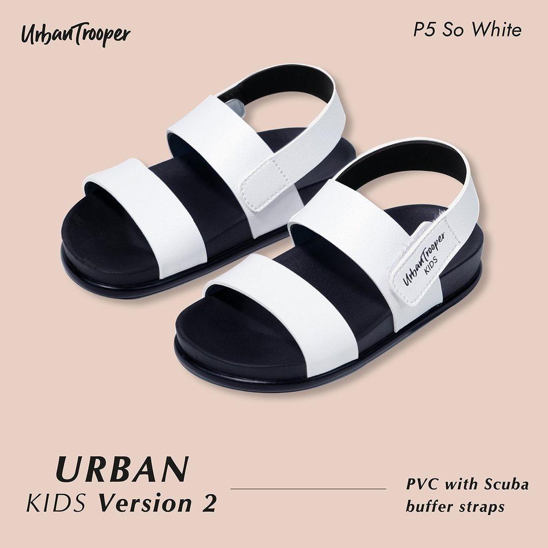 Urban Kids V.2 ( So White ) - 拖鞋 - 真皮 白色