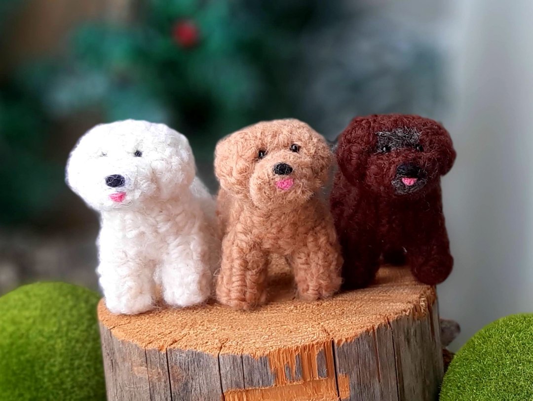 Customized pet Needle felted doll animal Healing small wool cats and dogs - 玩偶/公仔 - 羊毛 