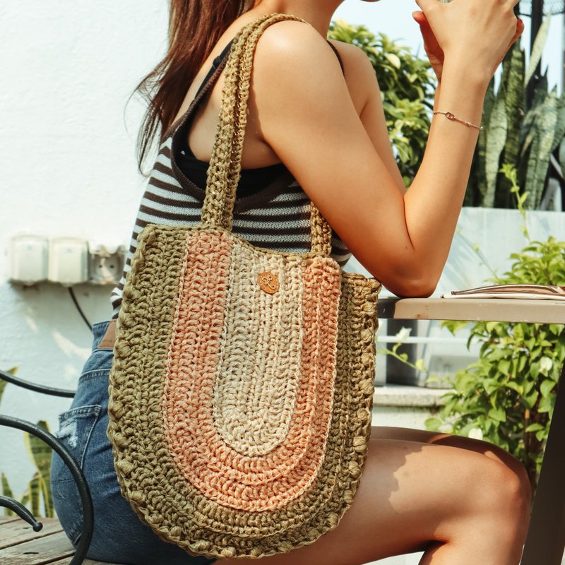 柯根纱 - 丝带托特包 - 侧背包/斜挎包 - 其他人造纤维 绿色