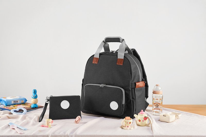 Soin Sewing 所以相缝 - 超轻量多功能后背包 -无畏黑(附手拿包) - 妈妈包 - 聚酯纤维 黑色