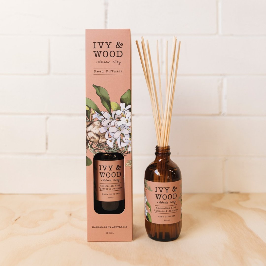 澳洲蓝丝柏与茉莉室内扩香瓶-【IVY&WOOD】天然手作香氛 - 香薰/精油/线香 - 其他材质 