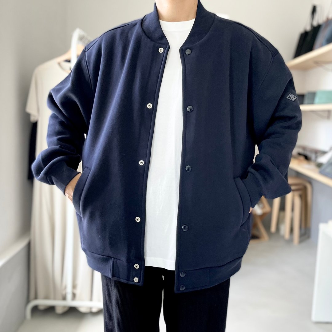 【男女同款】刷毛内里保暖 宽松版型 运动衫 按扣外套【藏青色】 - 中性连帽卫衣/T 恤 - 棉 黑色