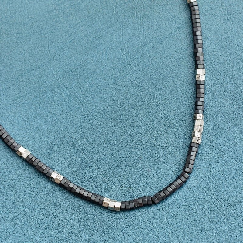 Pura Vida 美国手工 MEN'S FACETED PYRITE 银色男士黄铁项链 - 项链 - 其他材质 银色