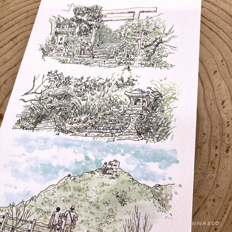 慢漫生活明信片－黄金神社 - 卡片/明信片 - 纸 