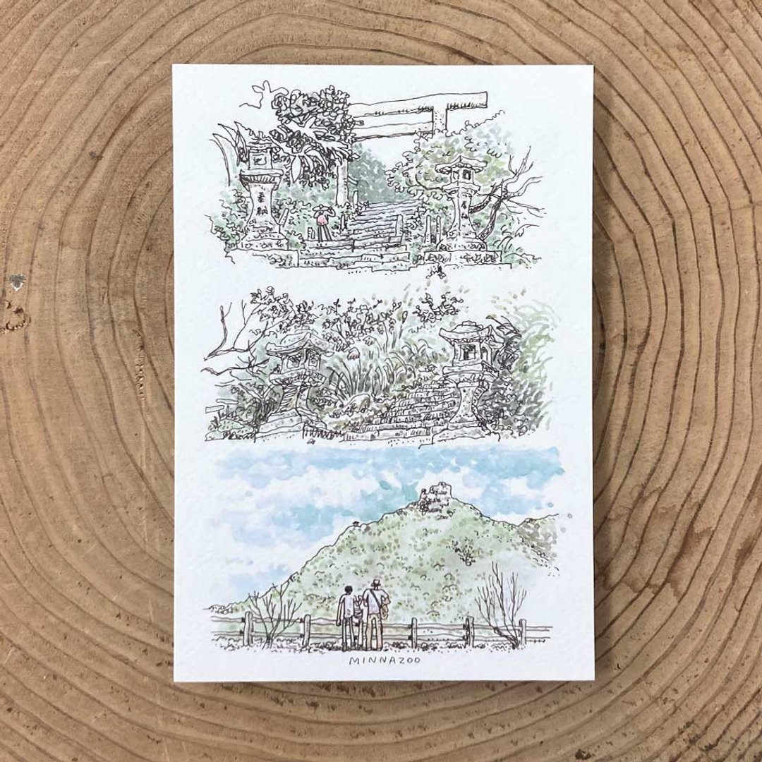 慢漫生活明信片－黄金神社 - 卡片/明信片 - 纸 
