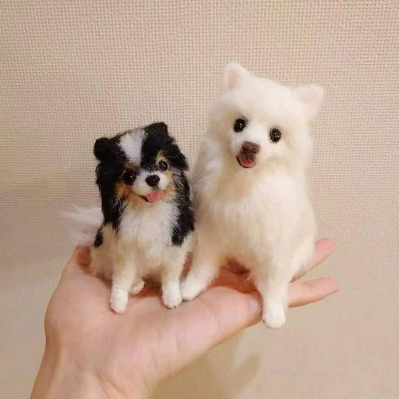 定制 逼真犬 毛孩 宠物 博美犬 羊毛毡 娃娃 似颜绘 纪念 狗狗 a6 - 玩具 - 羊毛 多色