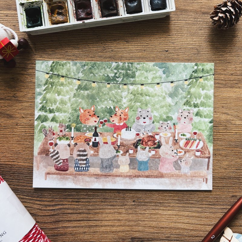 圣诞派对 /绘本明信片 - 卡片/明信片 - 纸 