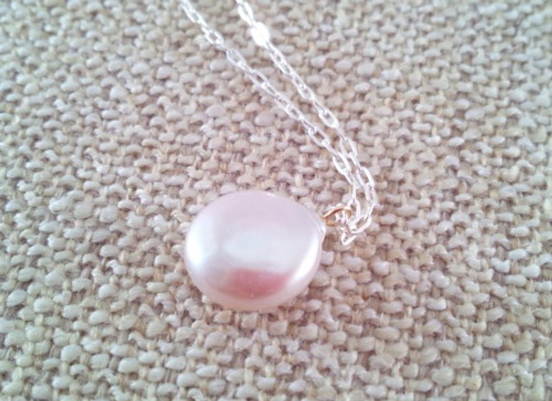 Coin Pearl SV Necklace - 项链 - 宝石 