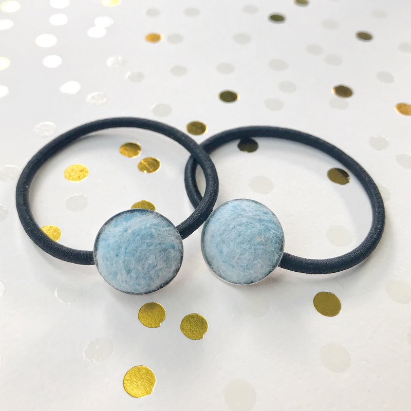 蓝色圣诞 手作羊毛毡发圈 - 发饰 - 羊毛 蓝色