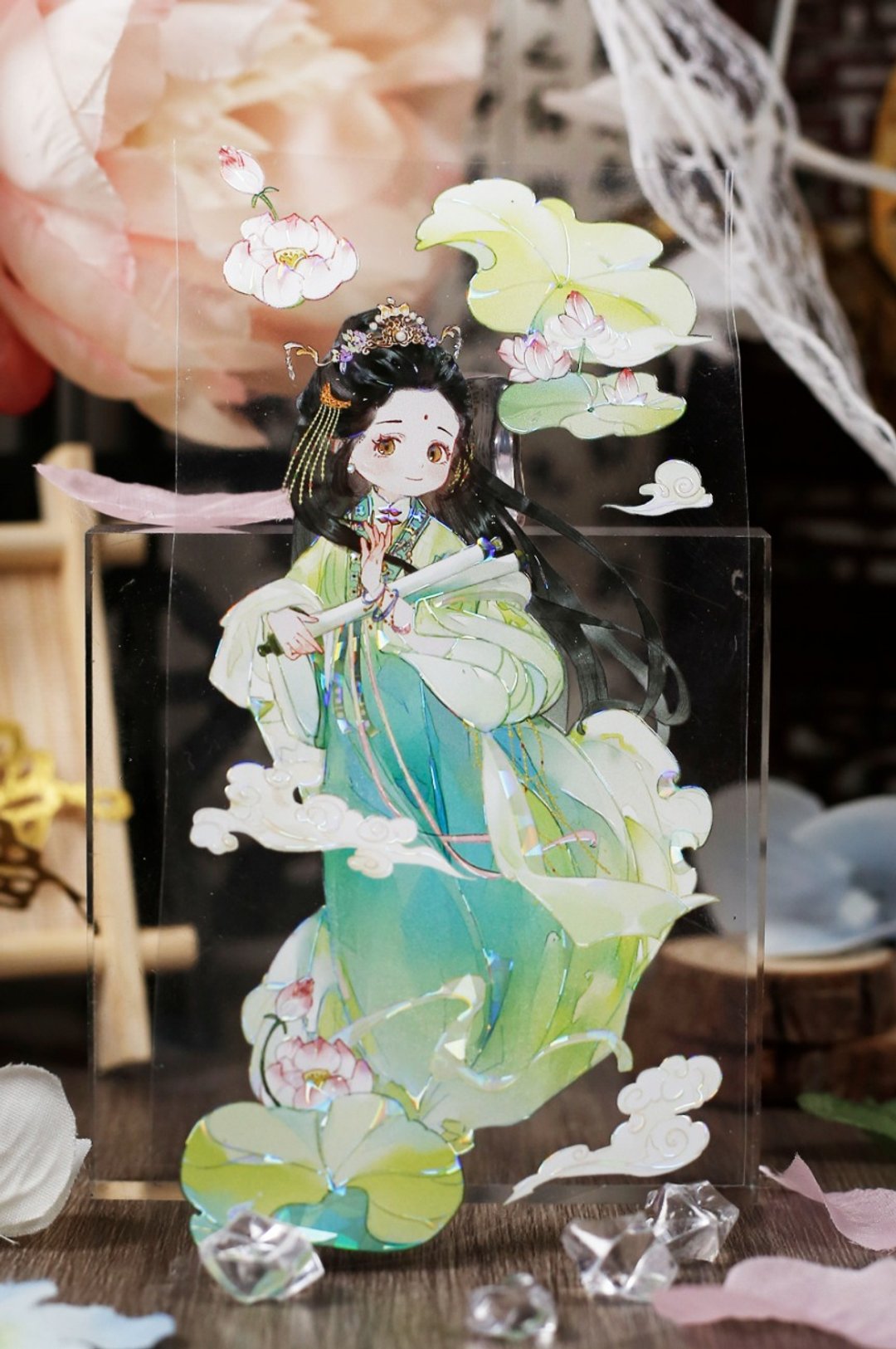寻仙 古風仙氣少女 PET 和紙膠帶 貝殼光 10米卷 - 纸胶带 - 其他材质 多色