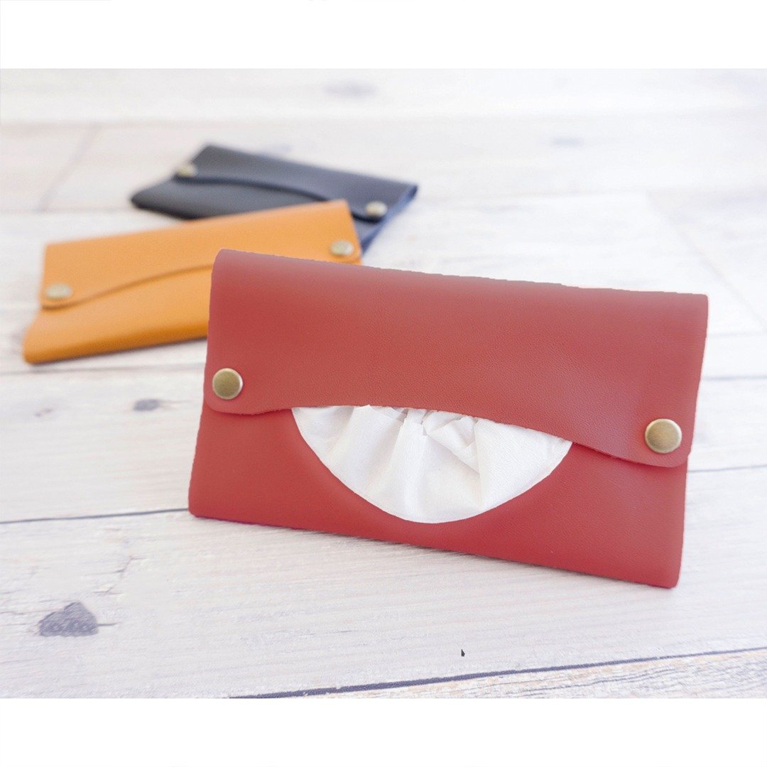 Genuine Leather [Pocket Tissue Box] Italy Accessory Case HH01K - 纸巾盒 - 真皮 红色
