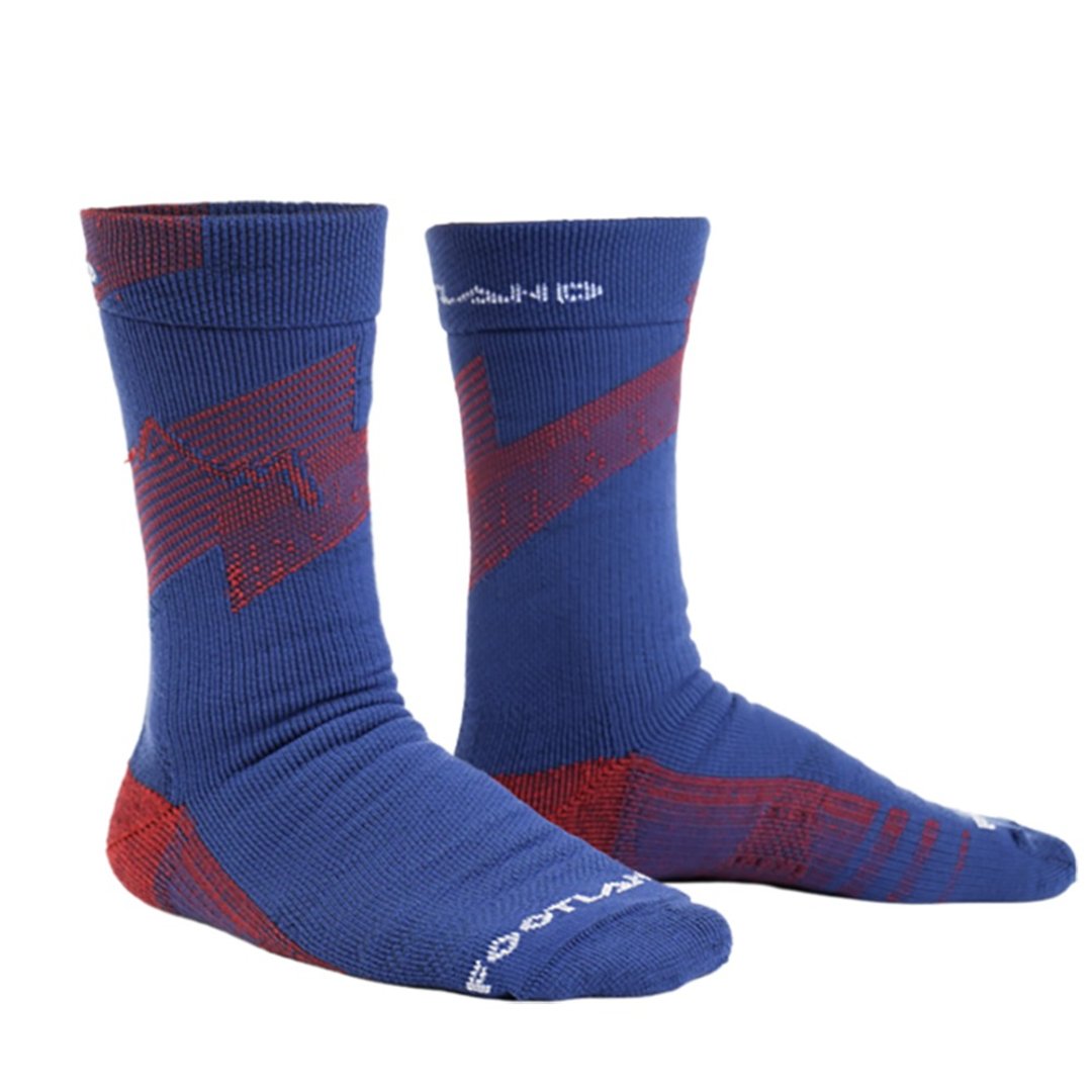 【FOOTLAND】HK山行者厚底长筒羊毛登山袜 蓝红 - 露营用品 - 羊毛 多色