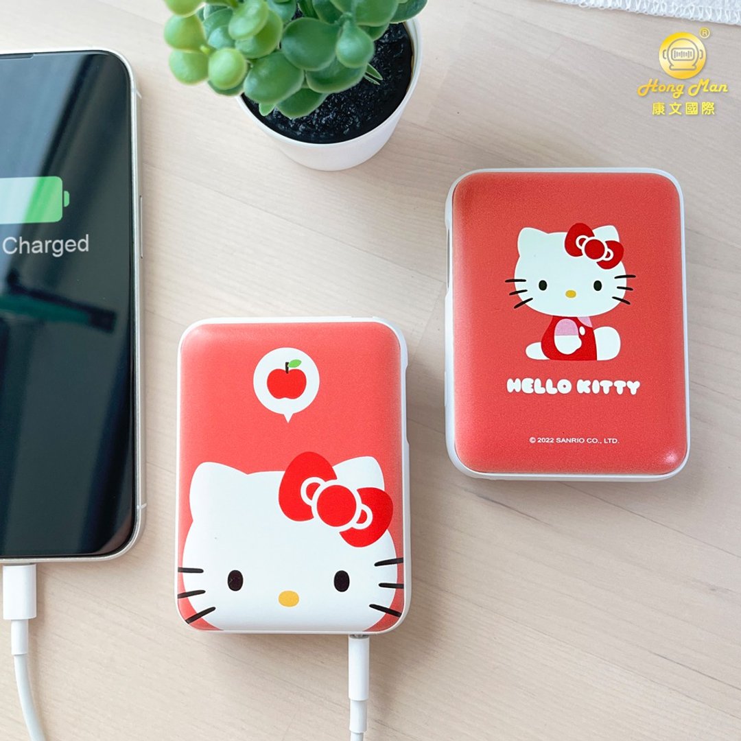 【Hong Man】三丽鸥系列 口袋行动电源 大脸Hello Kitty - 充电宝/传输线 - 塑料 