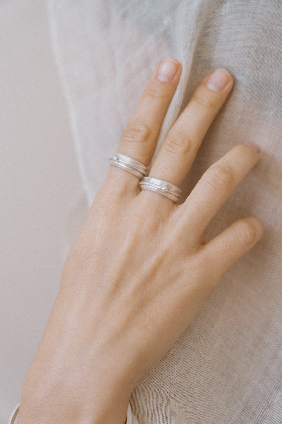 Handmade silver spinner ring (R0062) - 戒指 - 银 银色