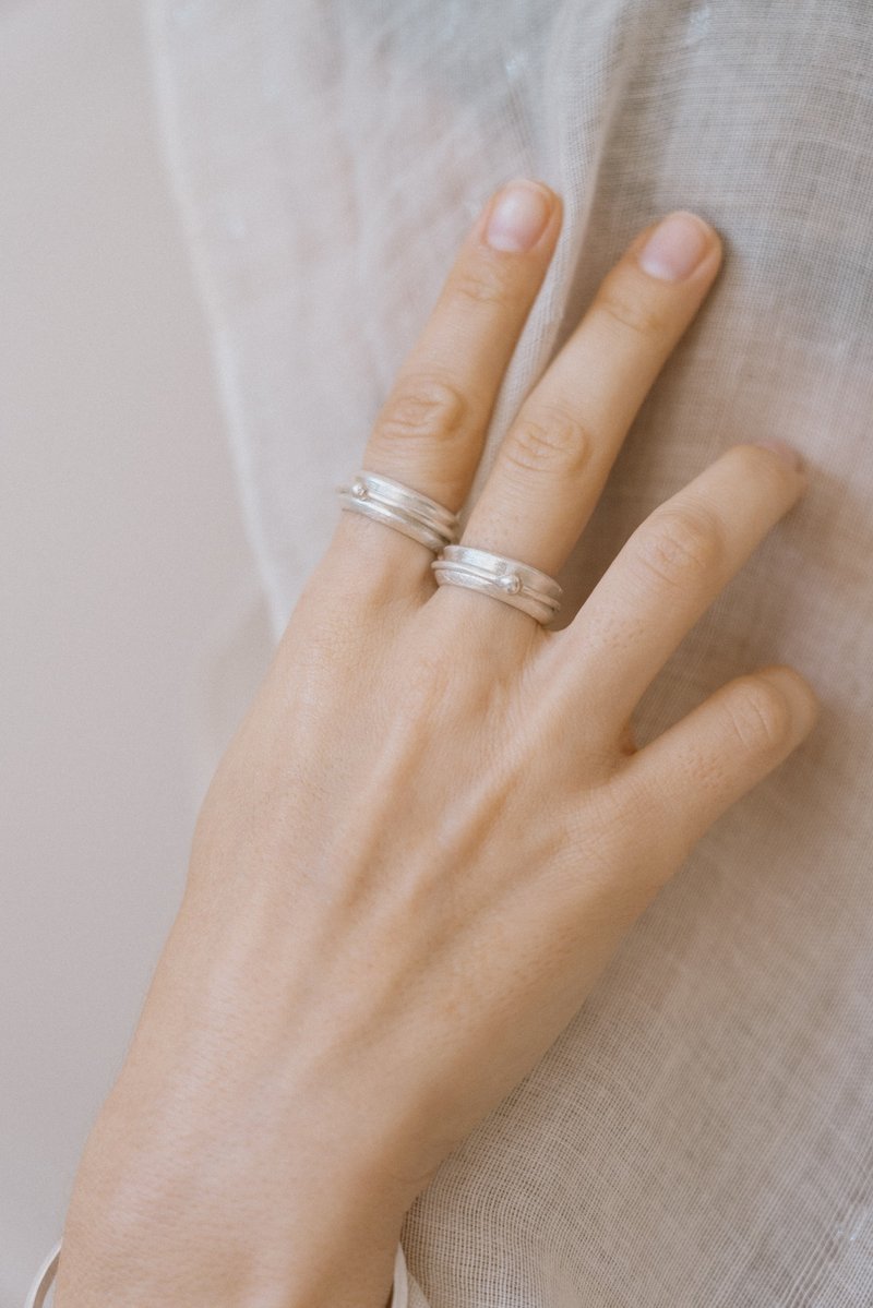 Handmade silver spinner ring (R0062) - 戒指 - 银 银色