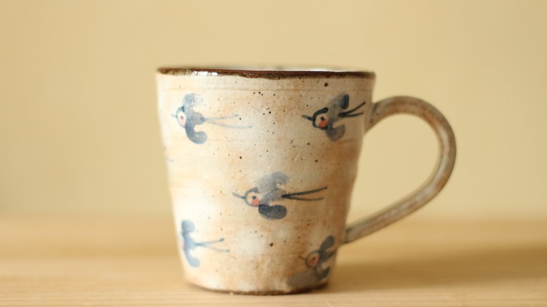 Blue bird cup - 咖啡杯/马克杯 - 其他材质 白色
