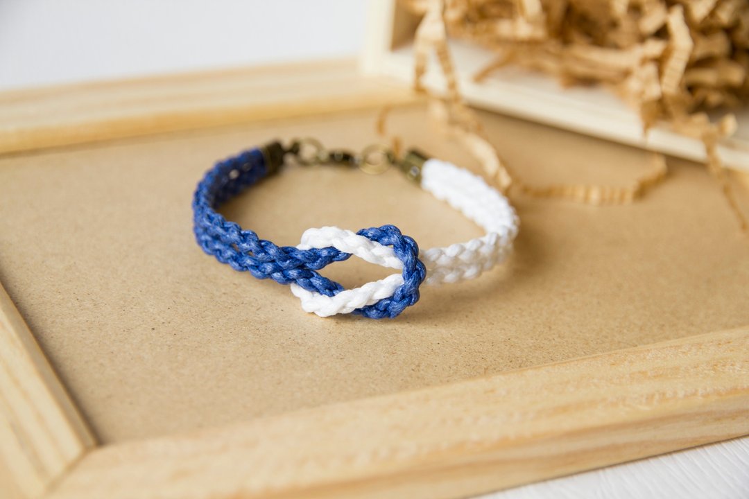 牵手 / 手工编织手环 - 手链/手环 - 其他材质 蓝色