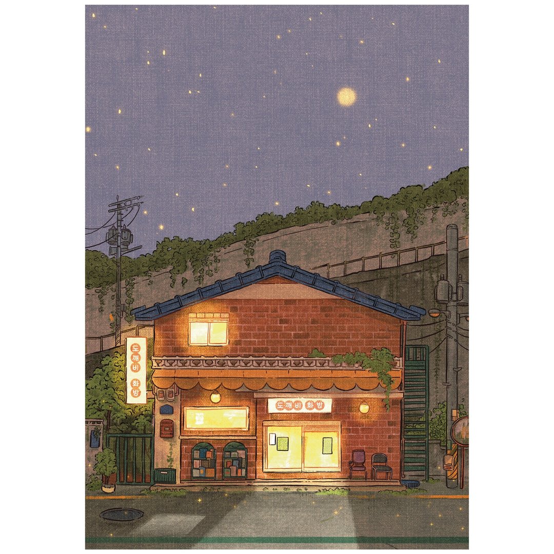 夏夜 (明信片) - 卡片/明信片 - 纸 灰色