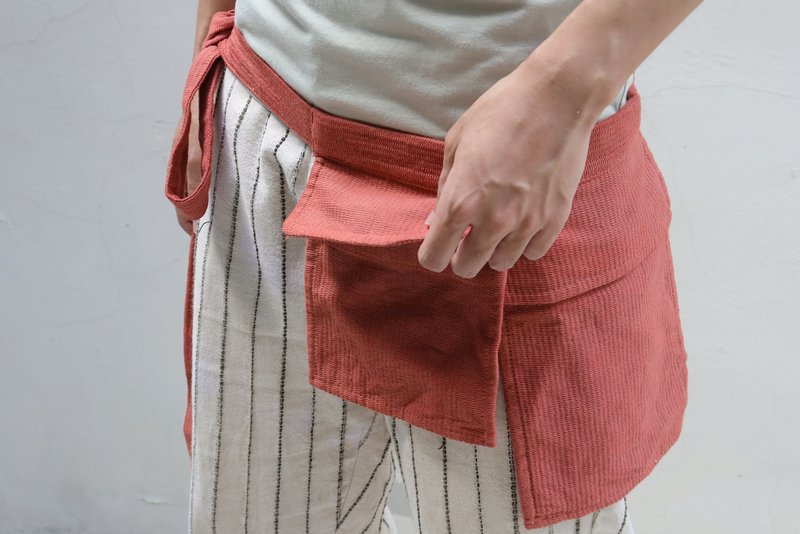 步野  extra  pocket 围裙式工具袋  橘红 - 侧背包/斜挎包 - 棉．麻 橘色