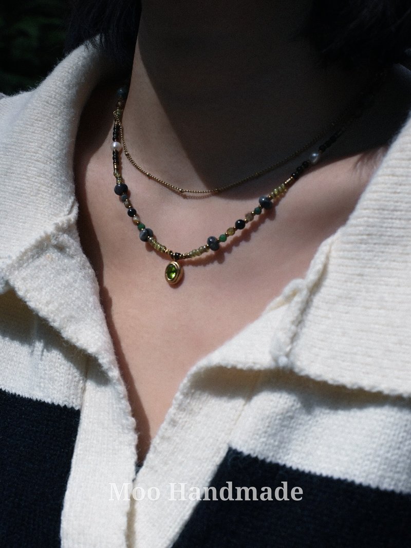 萤火浮影_手作水晶串珠项链 - 项链 - 水晶 绿色