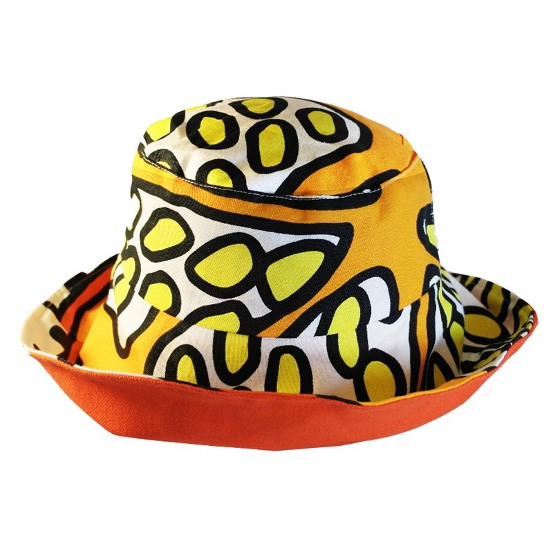 ATIPA可逆的宽边帽 - 帽子 - 棉．麻 橘色