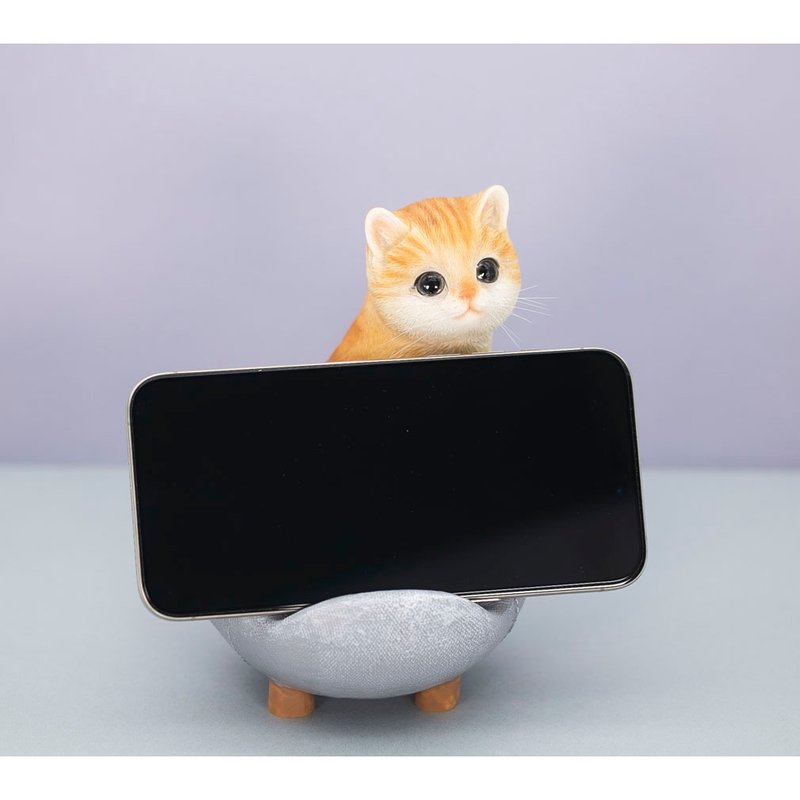 Devalier 智慧型手机支架支架 女士生日礼物 男士 爱猫人士 趣味商品 智慧型手机支架 情人节（沙发棕虎）cb038y - 摆饰 - 树脂 咖啡色