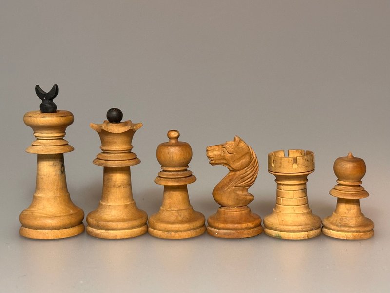 沙皇时期最稀有的俄罗斯鞑靼象棋组 - 桌游/玩具 - 木头 黑色