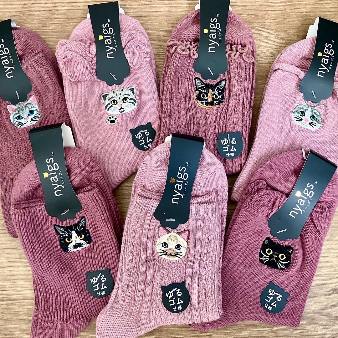 WE LOVE CAT_PINK SOCKS 7P SET - 其他 - 棉 粉红色