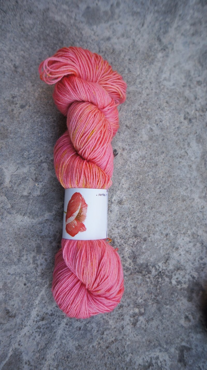 手染线袜线-珊瑚(100% 美丽诺) - 编织/刺绣/羊毛毡/裁缝 - 羊毛 