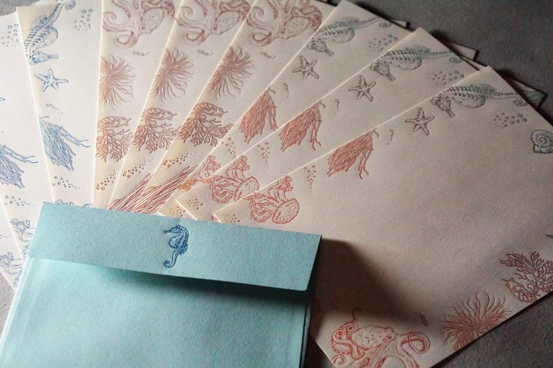 SEA / Letter Set 凸版印刷 - 信封/信纸 - 纸 白色
