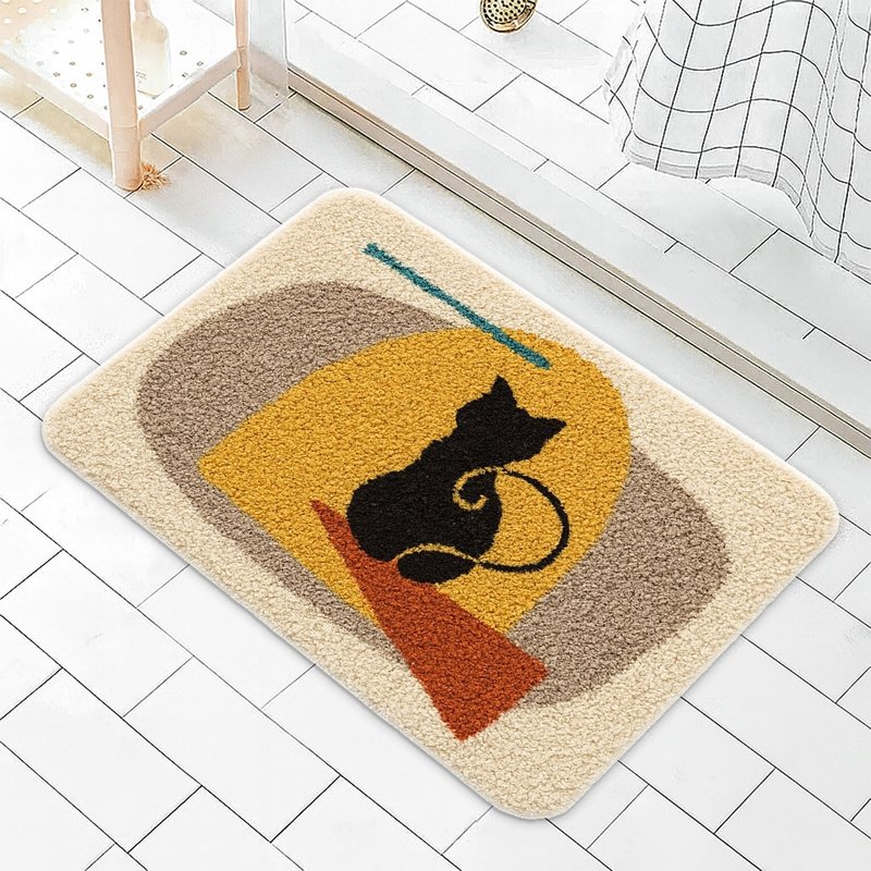 门外的猫植绒地垫浴室地垫吸水地垫柔软卧室地垫区域地垫礼品 - 地垫/地毯 - 聚酯纤维 