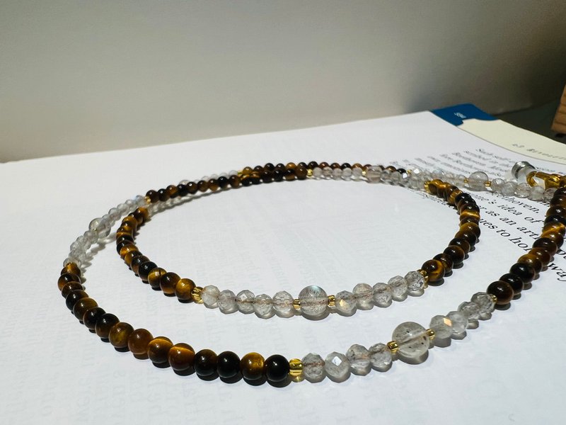 虎睛石眼镜链/口罩链/项链/三用链 - 眼镜/眼镜框 - 宝石 