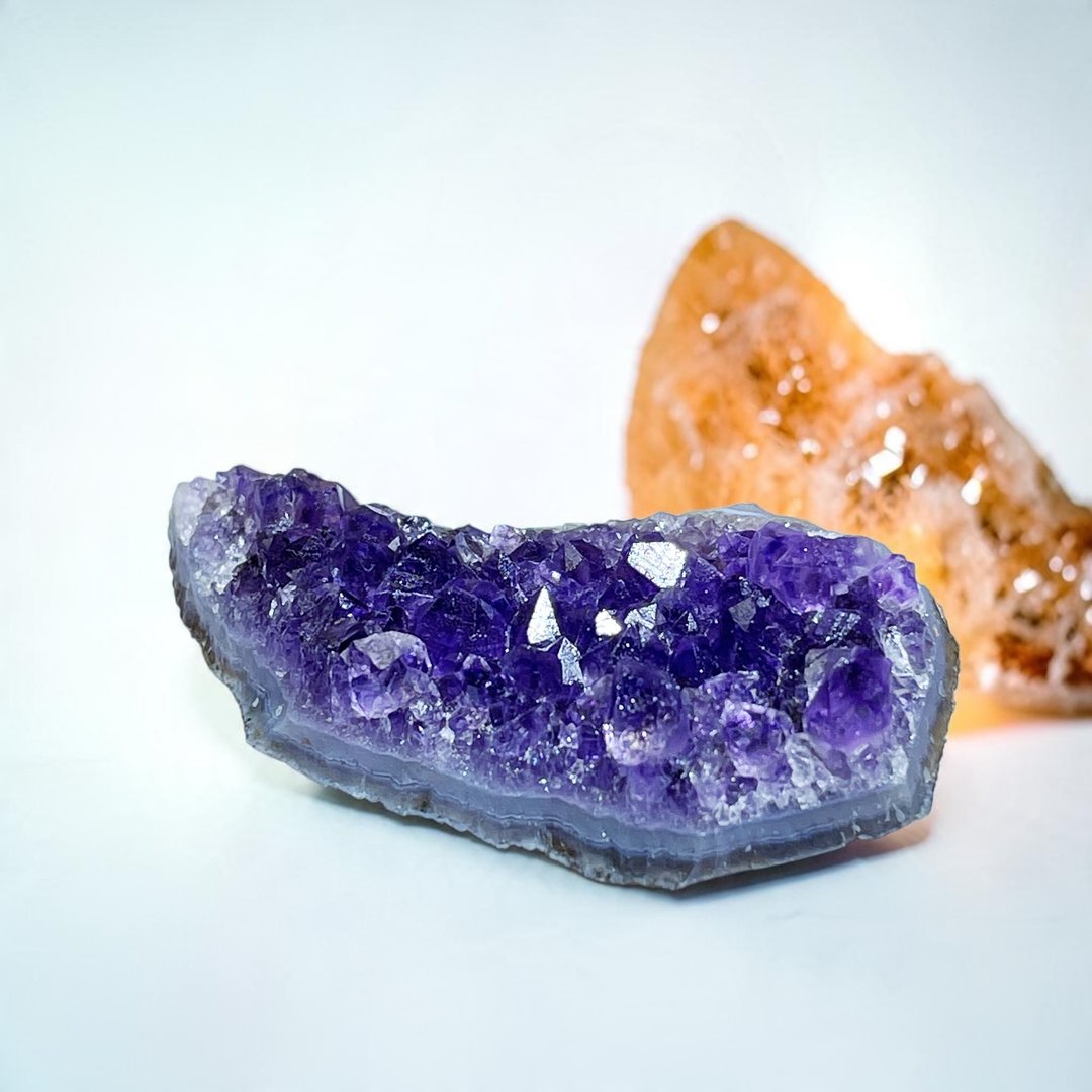 爆满钛晶花 紫钛晶簇 紫钛晶片 玛瑙薄底高紫度 - 摆饰 - 水晶 多色