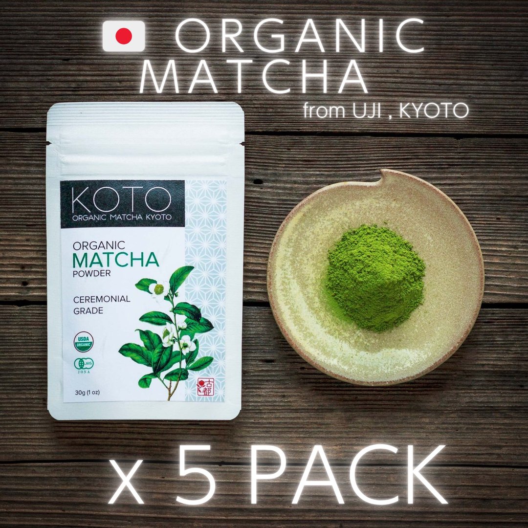 五包组・高品质・有机抹茶・日本宇治产 - 30g x 5 ・适合茶道、抹茶拿铁 - 茶 - 新鲜食材 绿色