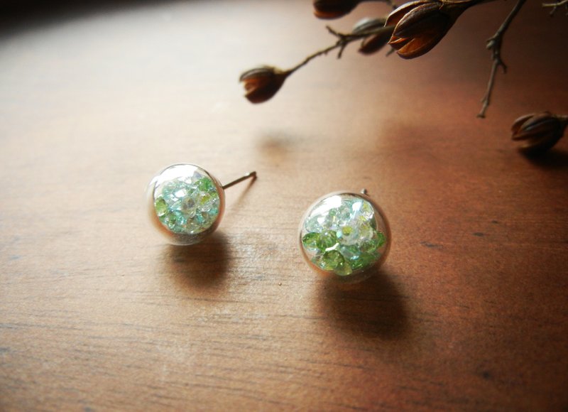 *coucoubird*碎钻地球耳环/抗过敏耳针 - 耳环/耳夹 - 宝石 多色