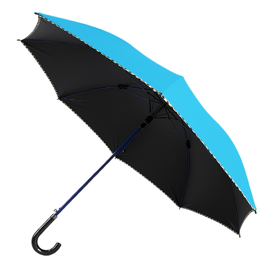 【TDN】公爵冷酷伞 超大伞面黑胶自动直立伞防雷击晴雨伞(冰荷蓝) - 雨伞/雨衣 - 防水材质 蓝色