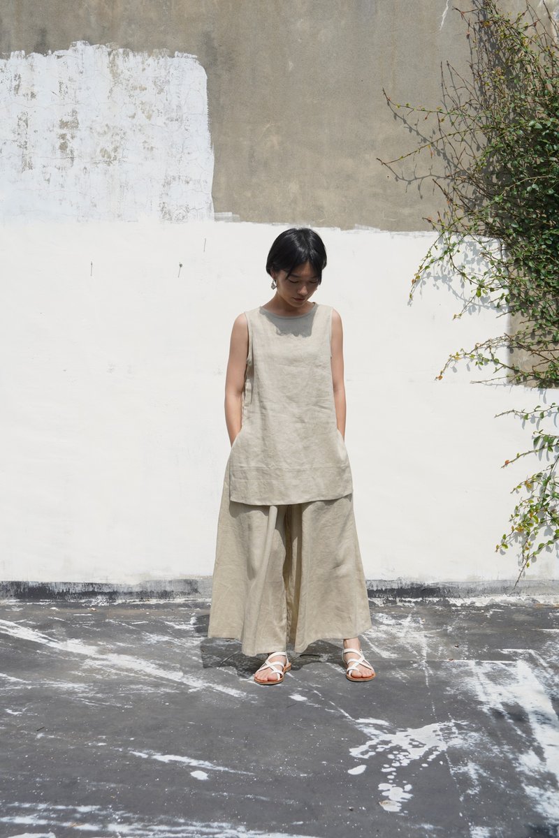 川流长版背心 | 苎麻 | 多色选择 - 女装背心 - 棉．麻 多色