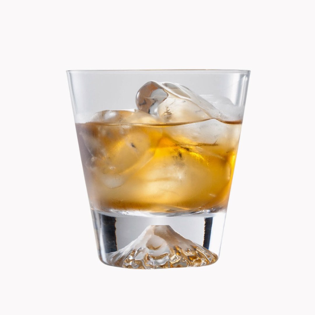 【富士山杯 X MSA玻璃雕刻】日本江户硝子Fuji水晶杯(桐箱包装) - 酒杯/酒器 - 玻璃 黄色