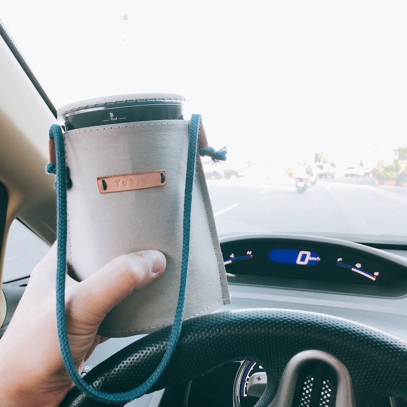 来这套杯袋 撕不破水洗牛皮纸 饮料提袋 灰色 - 随行杯提袋/水壶袋 - 纸 