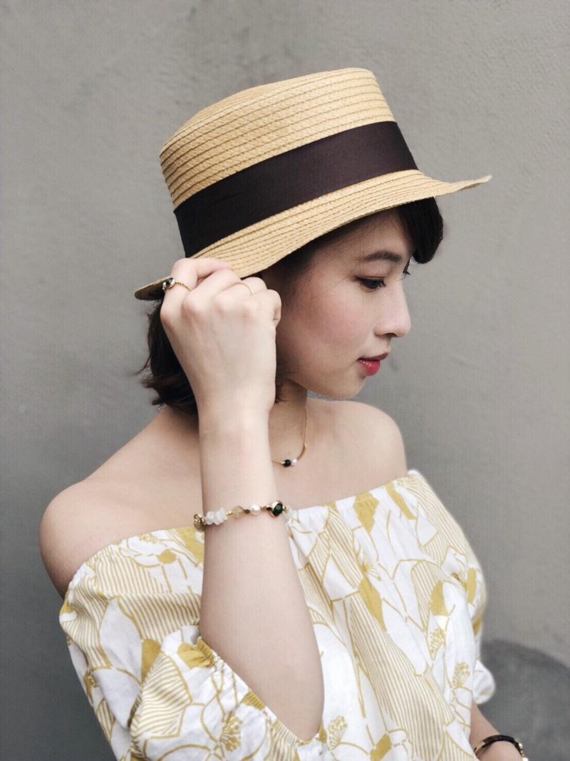 温润。透辉石钛晶月光石珍珠设计款手链 - 手链/手环 - 宝石 