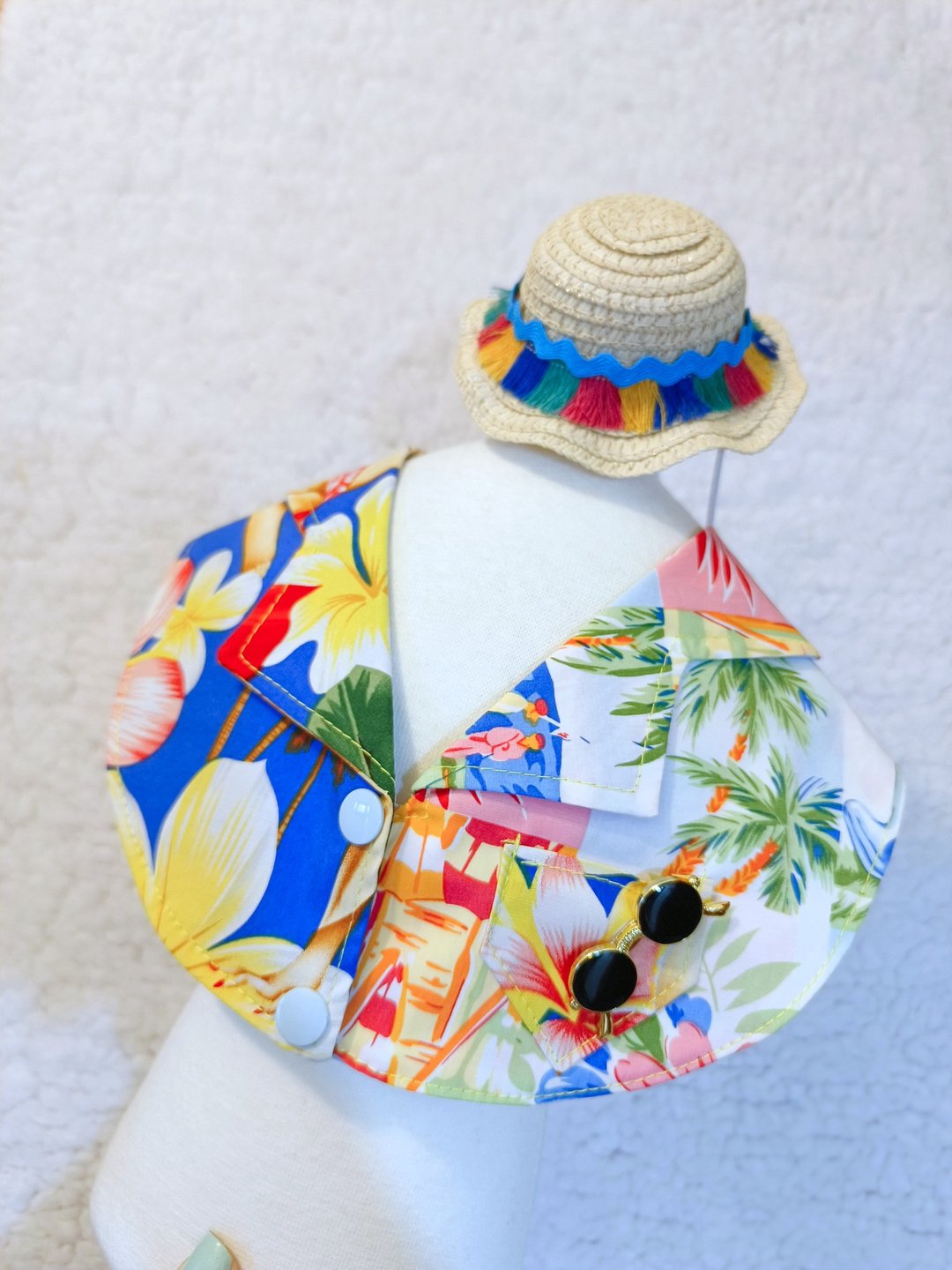 Summer Aloha 夏老威恤衫造型颈饰 宠物 猫犬 狗狗 颈项 collar - 衣/帽 - 棉．麻 红色