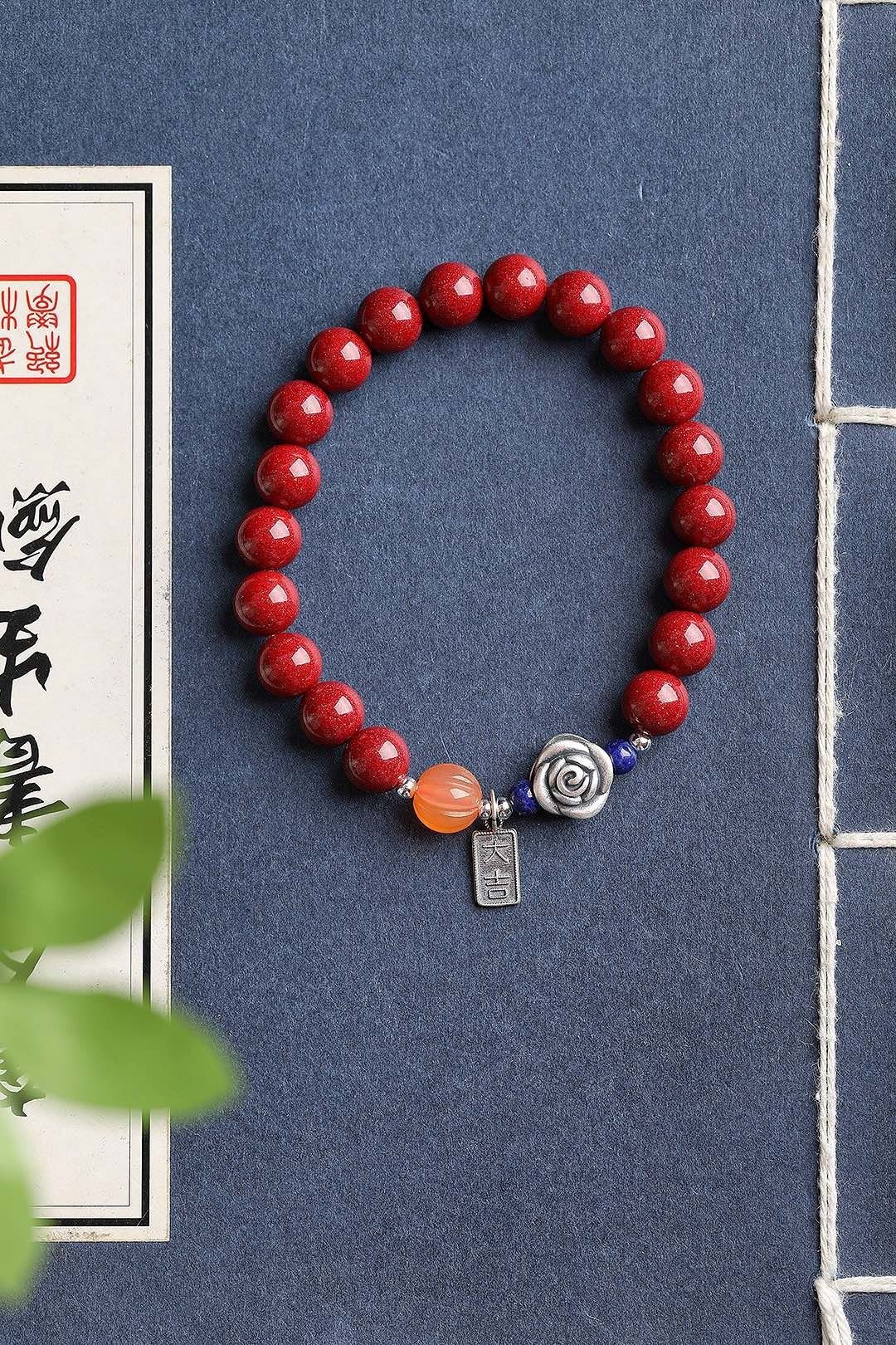 天然原矿朱砂精品紫金砂单圈手链  尺寸8mm左右 含量高达95%以上 - 手链/手环 - 宝石 