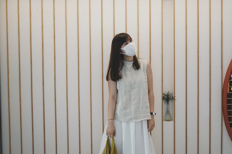 小高领背心-杏 - 女装上衣 - 棉 