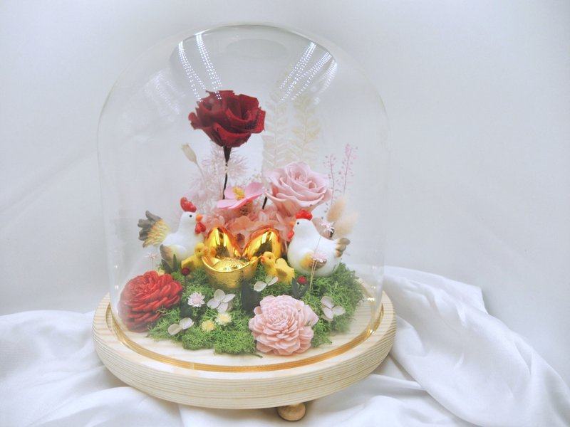 (可定制)会叫的婚礼带路鸡 起家鸡 结婚 新婚 嫁娶 礼俗 - 干燥花/捧花 - 植物．花 粉红色