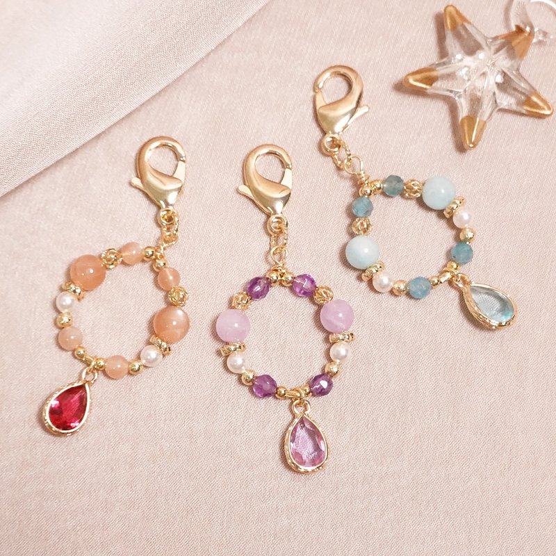 小圆满│橙月光 紫水晶 天河石 蓝磷灰石 水晶吊饰 - 吊饰 - 水晶 紫色