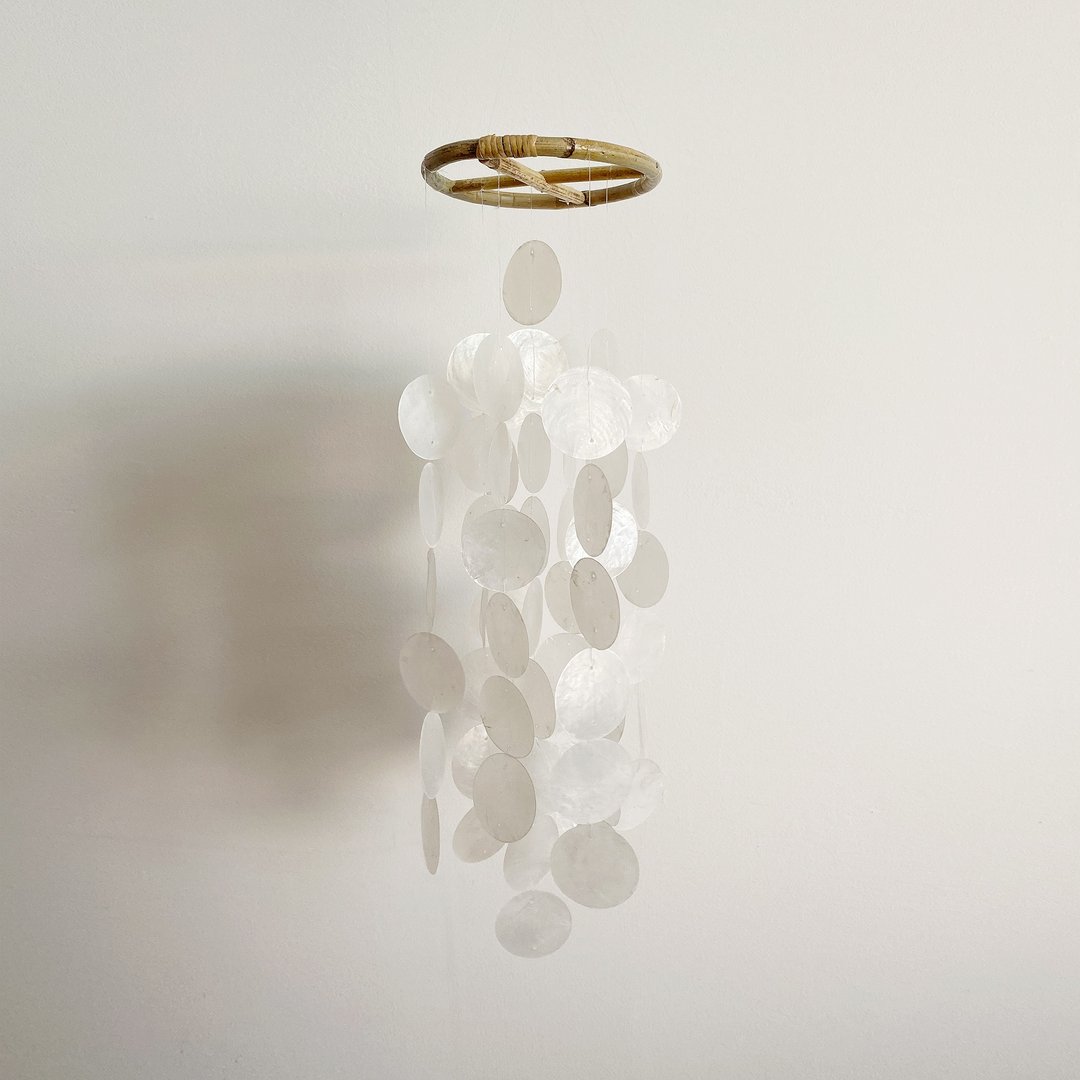 预制 |芬兰Restr._White(M)圆|卡皮兹贝壳风铃手机|#0-324 - 摆饰 - 贝壳 白色