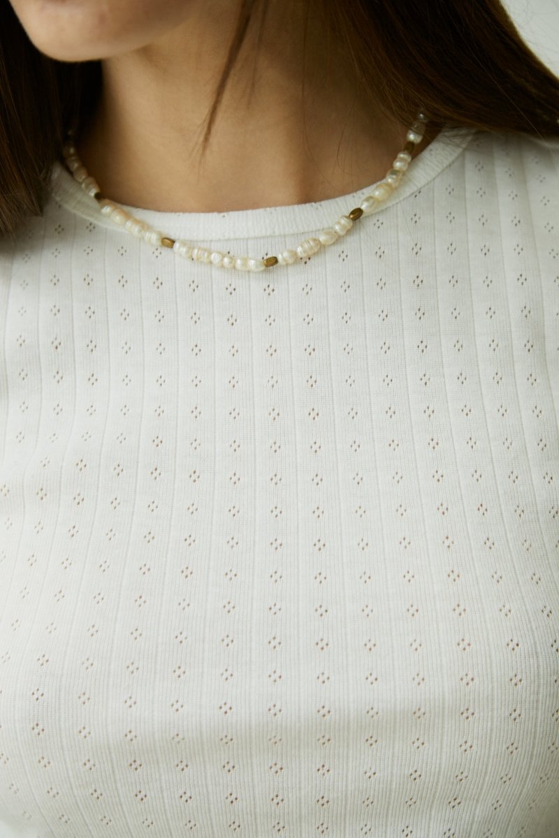 贝日 | POINTELLE 婴儿 T 恤 |粉末 - 女装 T 恤 - 其他材质 